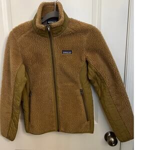 Patagonia Gorpcore Retro X Deep Pile Sherpa Fleece FullZip Jacket Tan XS Outdoor